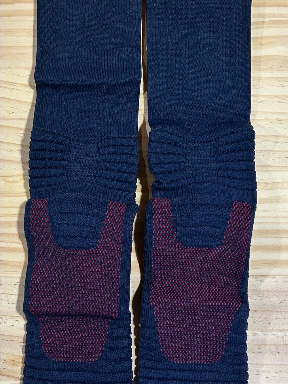 Nike Navy Crew Athletic Socks with Maroon Support Panels